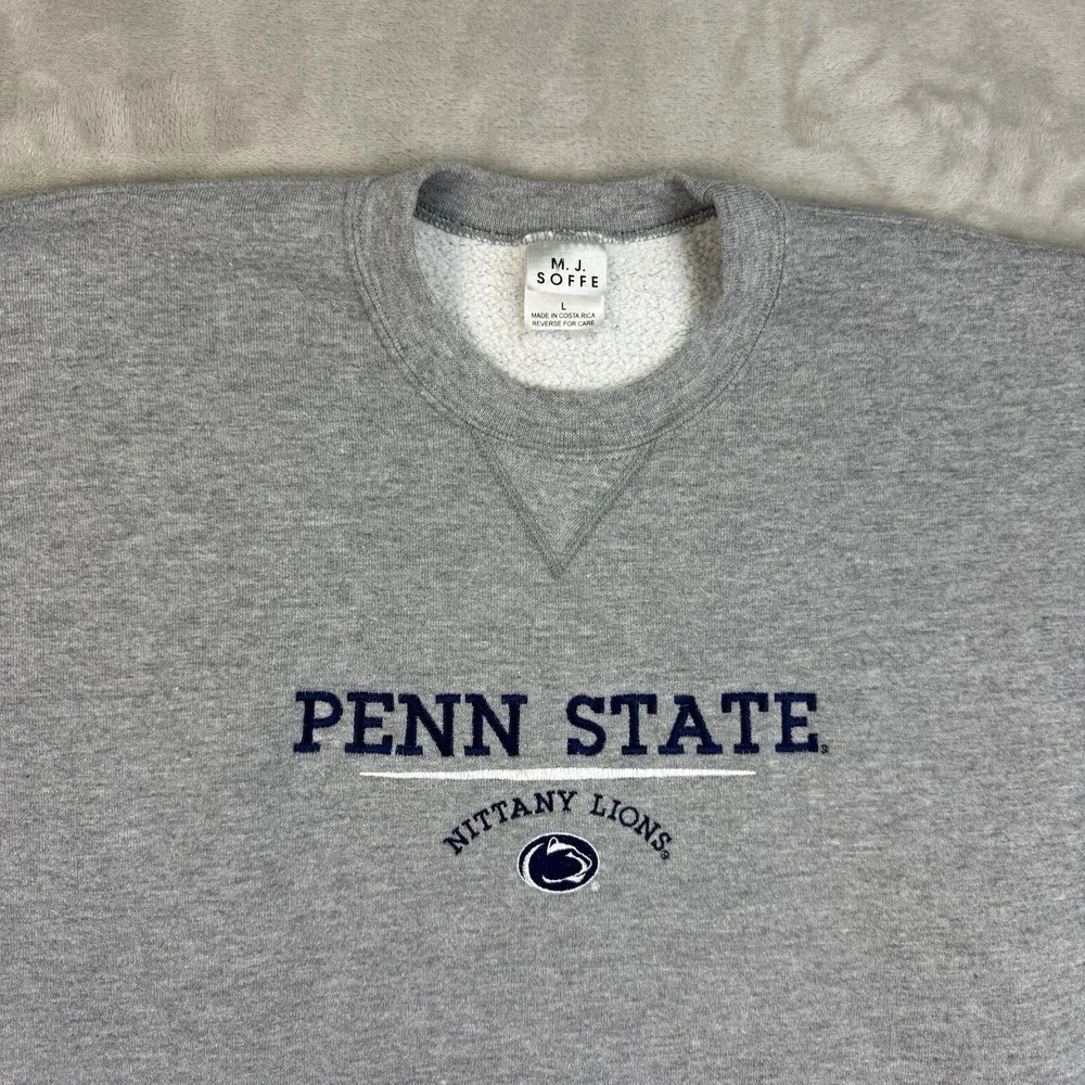 Vintage Penn State Nittany Lions Crewneck Sweatshirt‎ Mens L Gray College Logo